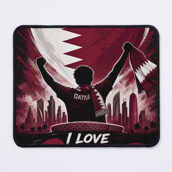 Item preview, Qatar Flag Heart – Football Pride Design designed and sold by Jandedan.