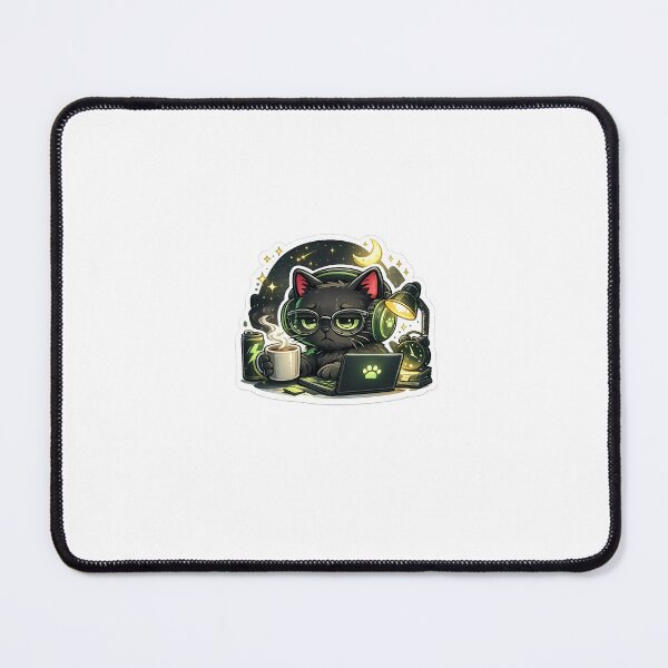 Item preview, Night Shift Cat Programmer Sticker designed and sold by NexaMintStudio.