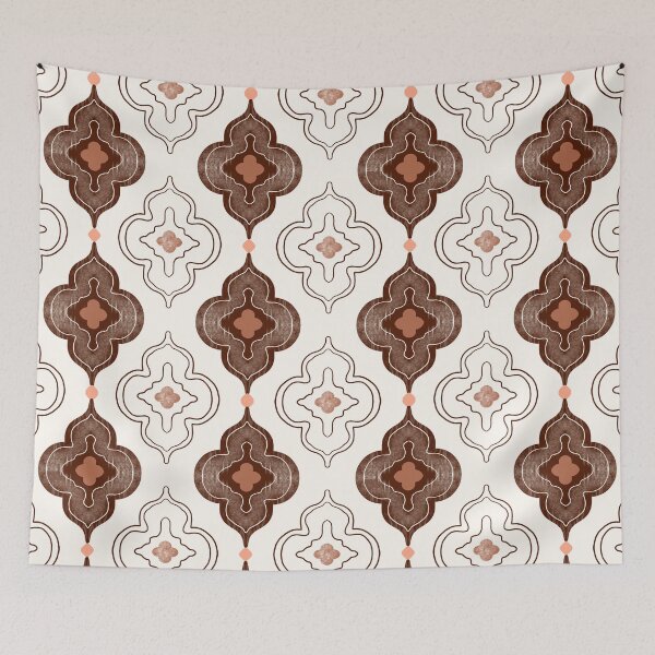 Item preview, Terracotta Quatrefoil Tile Pattern designed and sold by Little Wimbly.