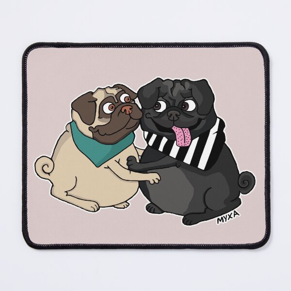 Item preview, Hugs & Pugs — Fuzzy Love Cartoon designed and sold by MyxaART.