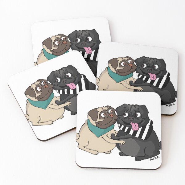 Item preview, Hugs & Pugs — Fuzzy Love Cartoon designed and sold by MyxaART.