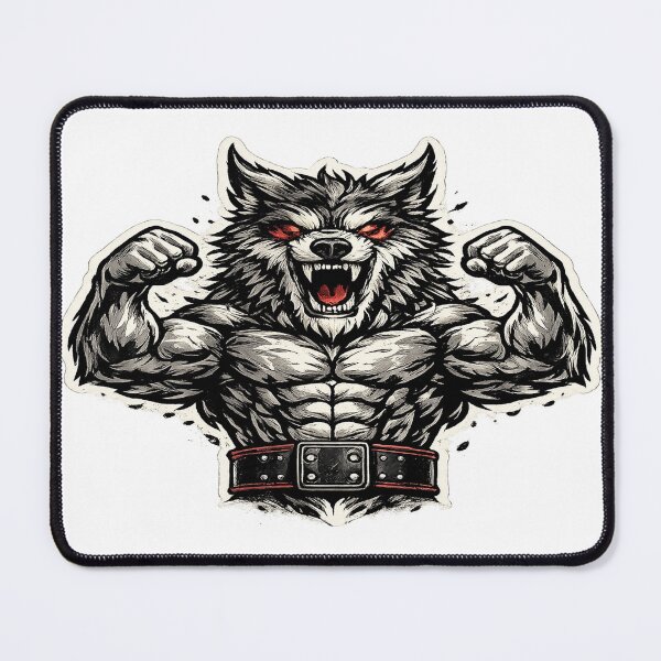 Item preview, Wolf with Weightlifting Belt designed and sold by Strong-GYM.