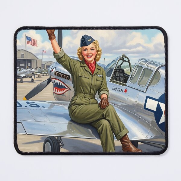 Item preview, Vintage 1940s WWII Female Pilot Pin-Up Art designed and sold by Vincent-68.