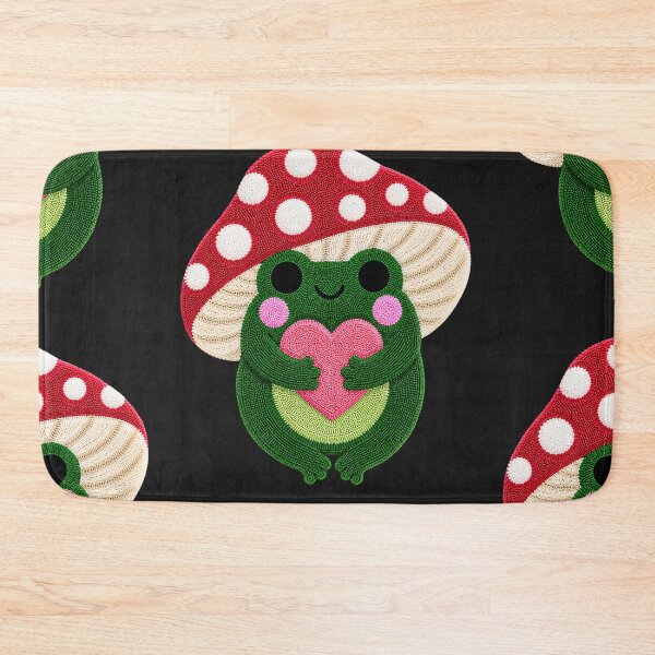 Item preview, Cute Love Frog Kawaii Mushroom Tufted Rug Art designed and sold by ColorSplash123.