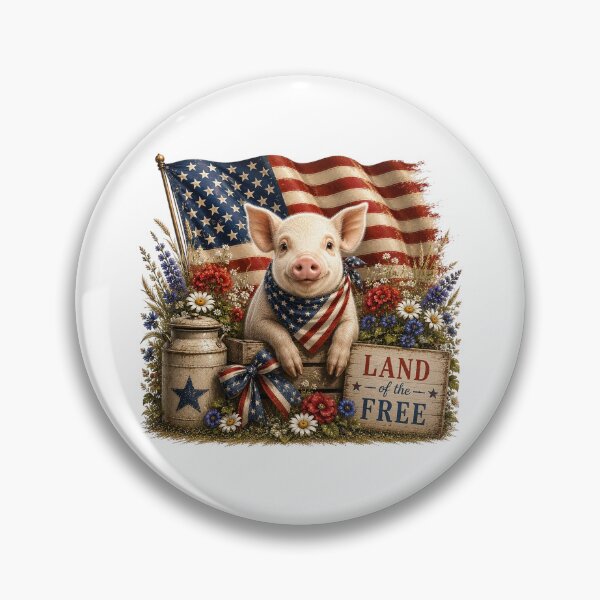 Item preview, Patriotic Pig American Flag Farmhouse Design designed and sold by PetalGarden.
