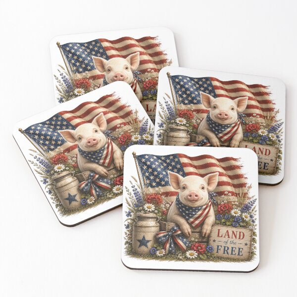 Item preview, Patriotic Pig American Flag Farmhouse Design designed and sold by PetalGarden.