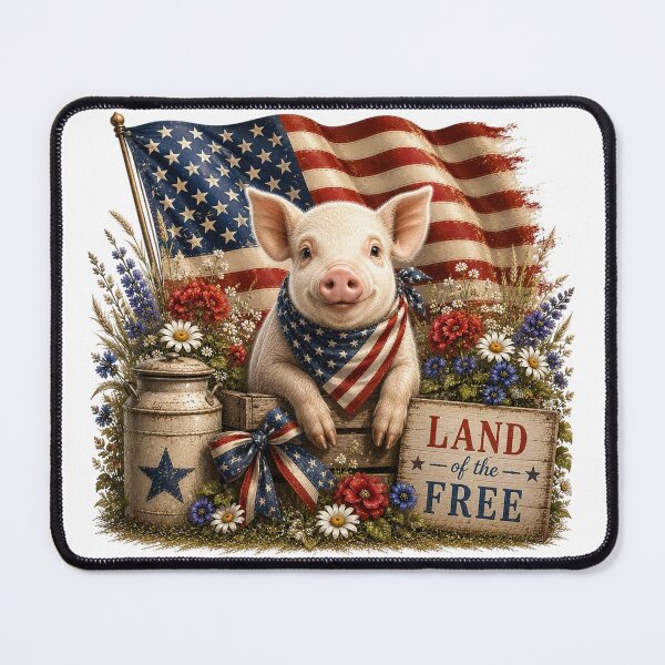 Item preview, Patriotic Pig American Flag Farmhouse Design designed and sold by PetalGarden.