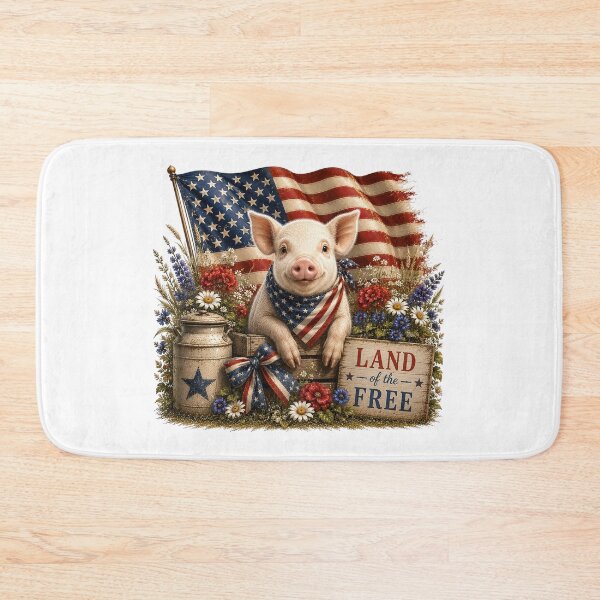 Item preview, Patriotic Pig American Flag Farmhouse Design designed and sold by PetalGarden.