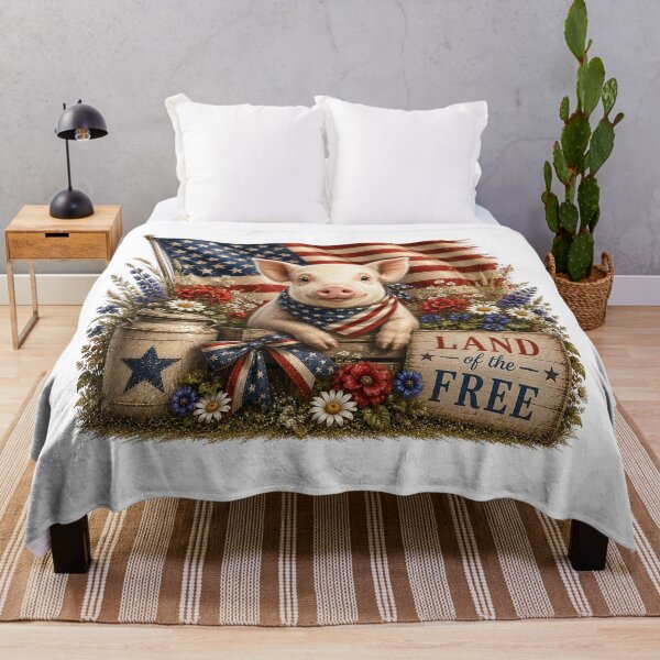 Item preview, Patriotic Pig American Flag Farmhouse Design designed and sold by PetalGarden.