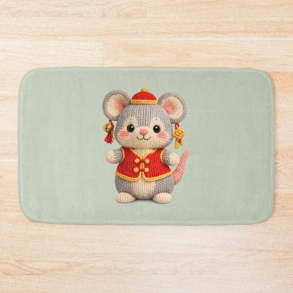 Item preview, Cute Knitted Year Of The Rat | Kawaii 3D Chinese New Year Zodiac Art designed and sold by Moons Studio.