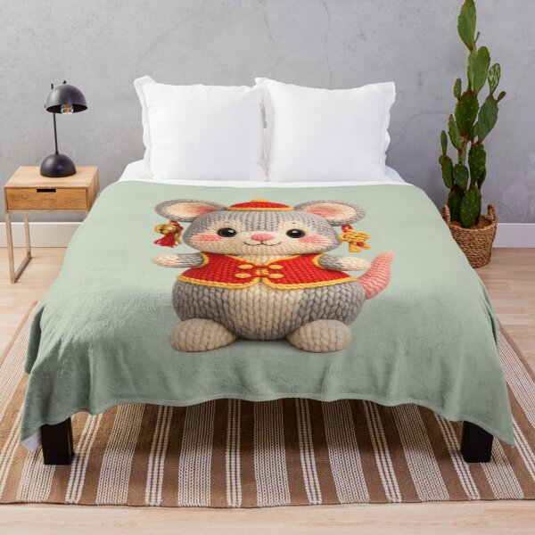 Item preview, Cute Knitted Year Of The Rat | Kawaii 3D Chinese New Year Zodiac Art designed and sold by Moons Studio.
