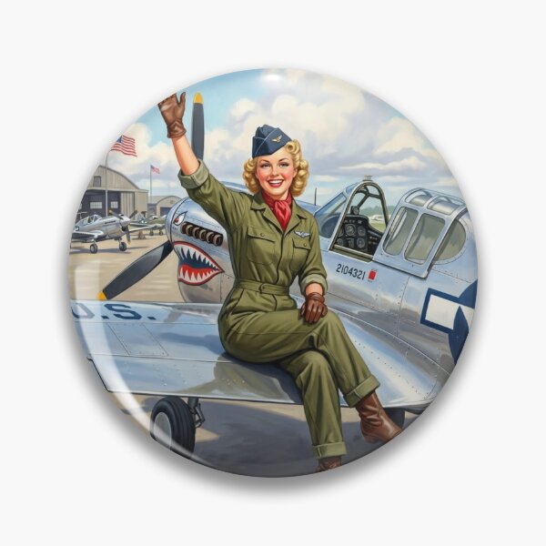 Item preview, WWII Vintage Pinup Pilot Aviation Art designed and sold by Vincent-68.