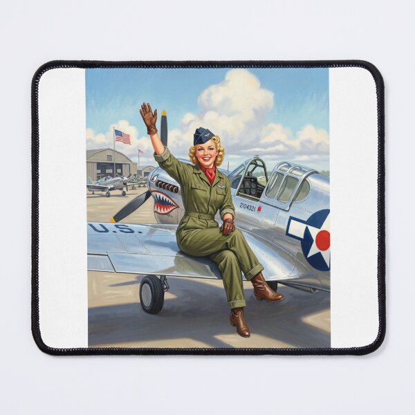 Item preview, WWII Vintage Pinup Pilot Aviation Art designed and sold by Vincent-68.