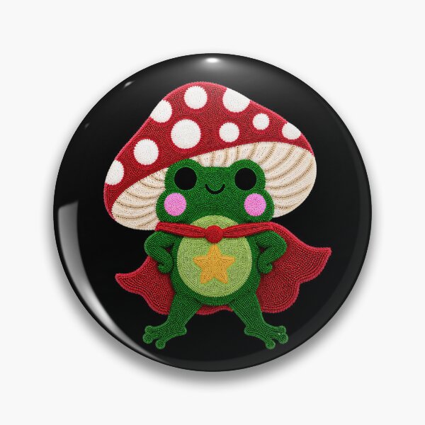 Item preview, Cute Superhero Frog Kawaii Mushroom Tufted Rug Art designed and sold by ColorSplash123.
