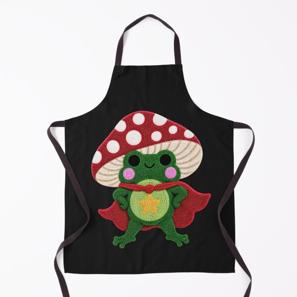Item preview, Cute Superhero Frog Kawaii Mushroom Tufted Rug Art designed and sold by ColorSplash123.