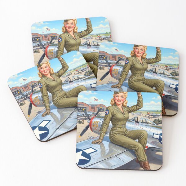 Item preview, Vintage WWII Aviation Pin-Up Girl Wall Art designed and sold by Vincent-68.