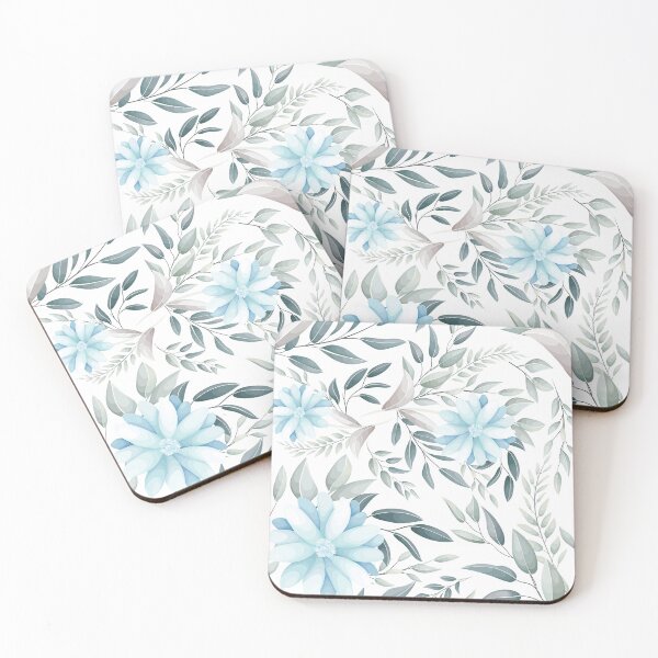 Item preview, Elegant Dusty Blue Floral Pattern - Soft Watercolor Eucalyptus Botanicals designed and sold by abdallatigle.