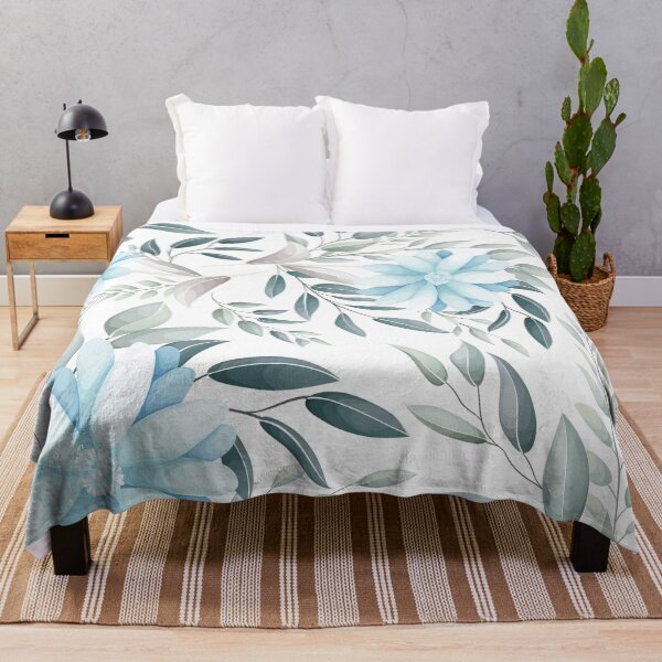 Item preview, Elegant Dusty Blue Floral Pattern - Soft Watercolor Eucalyptus Botanicals designed and sold by abdallatigle.