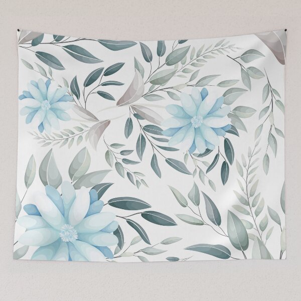 Item preview, Elegant Dusty Blue Floral Pattern - Soft Watercolor Eucalyptus Botanicals designed and sold by abdallatigle.
