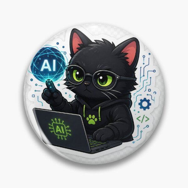 Item preview, AI Engineer Cat Sticker designed and sold by NexaMintStudio.