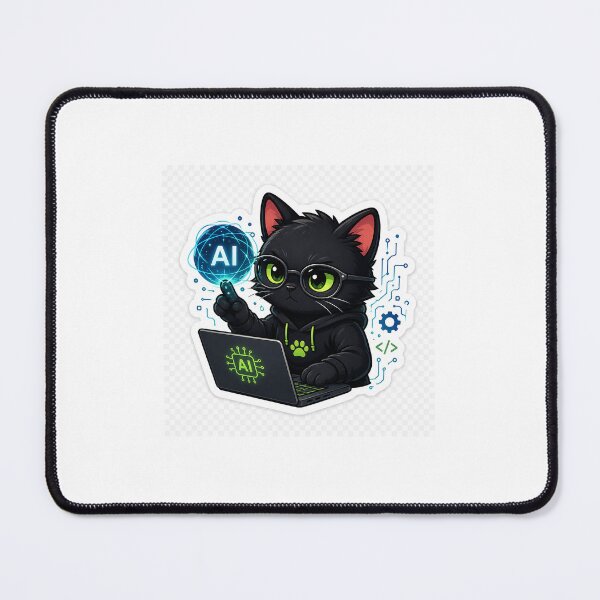 Item preview, AI Engineer Cat Sticker designed and sold by NexaMintStudio.