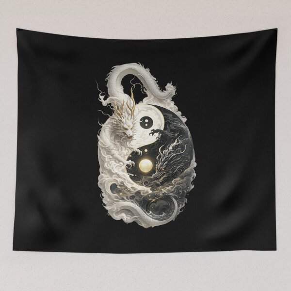 Item preview, Yin Yang Dragons Cosmic Balance designed and sold by NeonCore.