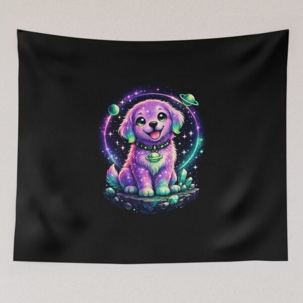 Item preview, Cosmic Puppy Dreams | Cute Galaxy Dog with Neon Space Aesthetic designed and sold by TheZyro.
