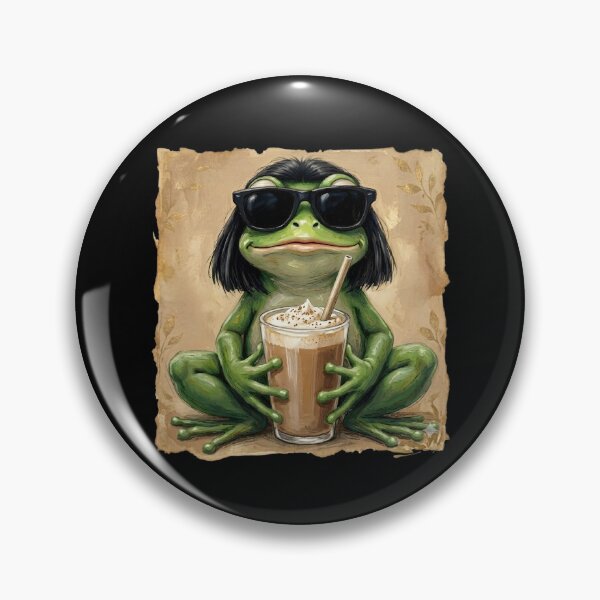 Item preview, Cool Frog With Bob Haircut designed and sold by LunaMagicStudio.