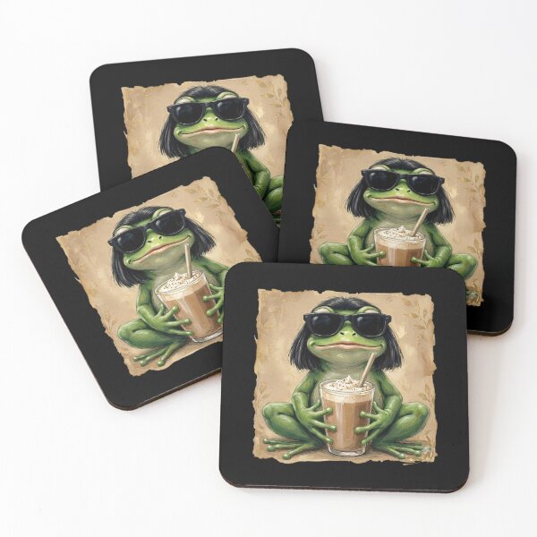 Item preview, Cool Frog With Bob Haircut designed and sold by LunaMagicStudio.