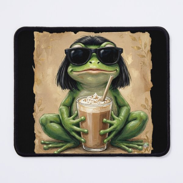 Item preview, Cool Frog With Bob Haircut designed and sold by LunaMagicStudio.