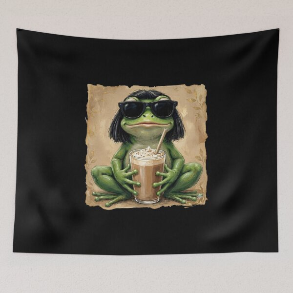Item preview, Cool Frog With Bob Haircut designed and sold by LunaMagicStudio.