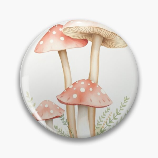 Item preview, Watercolor Soft Red Spotted Mushroom Cluster Print designed and sold by Vida e Arte.