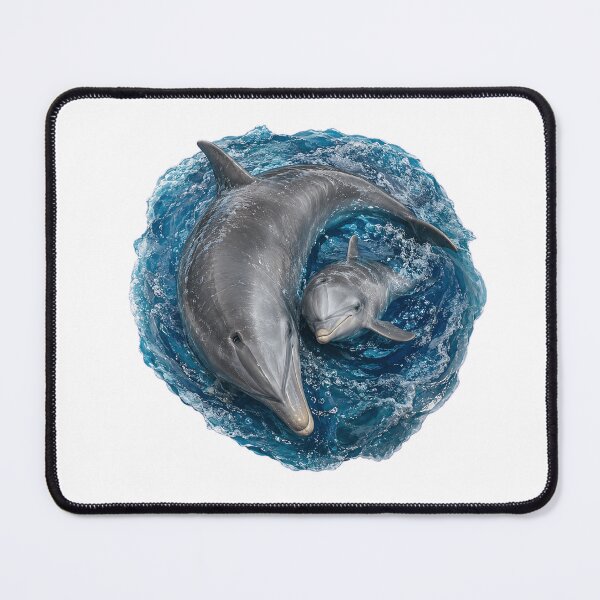 Item preview, Mother Baby Dolphins Ocean Swirl designed and sold by Passionread.