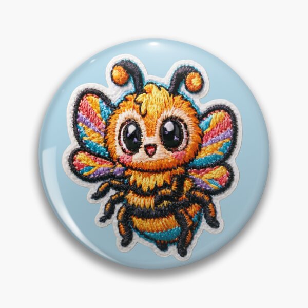 Item preview, Cute Pride Bee | Rainbow Embroidery Art designed and sold by MegaNovaArt.