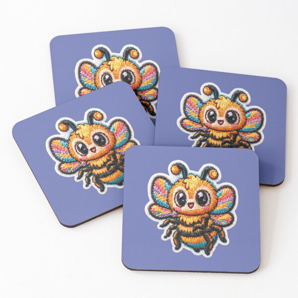 Item preview, Cute Pride Bee | Rainbow Embroidery Art designed and sold by MegaNovaArt.