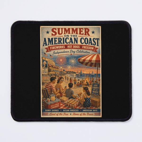 Item preview, Patriotic Beach Day Summer Americana Coastal Retro Design designed and sold by TheTrendsDesk.