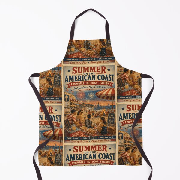 Item preview, Patriotic Beach Day Summer Americana Coastal Retro Design designed and sold by TheTrendsDesk.