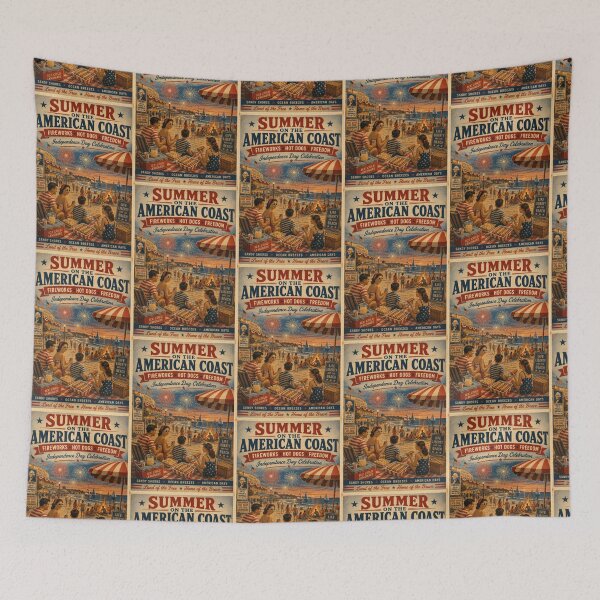 Item preview, Patriotic Beach Day Summer Americana Coastal Retro Design designed and sold by TheTrendsDesk.
