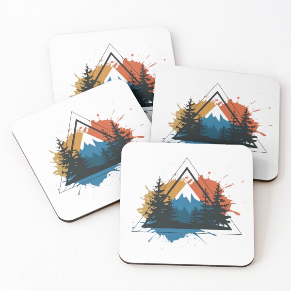 Item preview, Geometric Mountain Landscape Illustration designed and sold by GabeMountainArt.