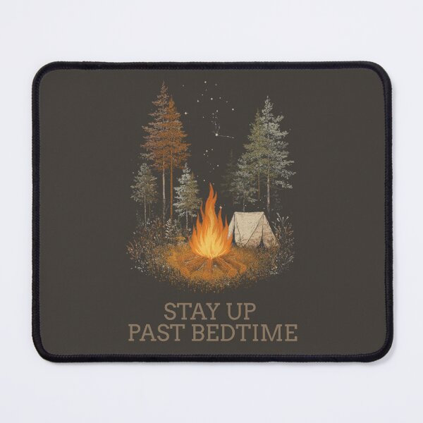 Item preview, Stay Up Past Bedtime Camping T-Shirt | Vintage Campfire Adventure Design designed and sold by Bound for Wonder.