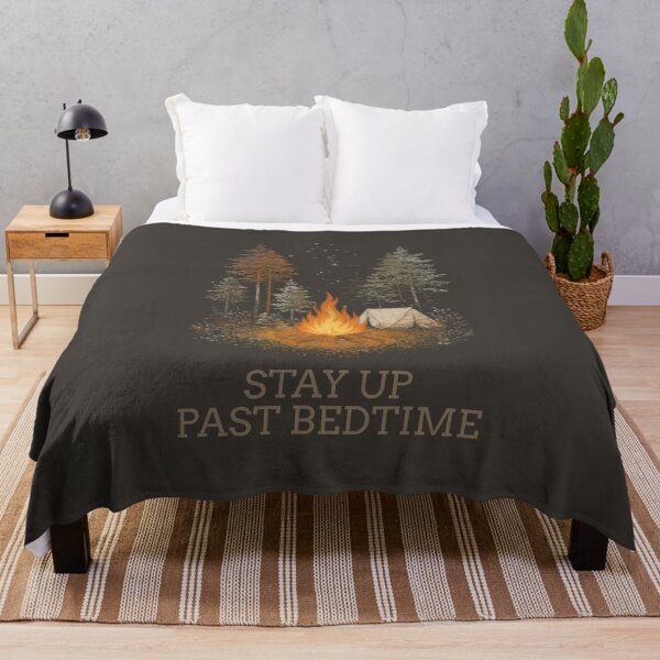 Item preview, Stay Up Past Bedtime Camping T-Shirt | Vintage Campfire Adventure Design designed and sold by Bound for Wonder.
