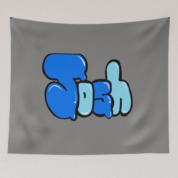 Item preview, Josh name in blue graffiti typography Top 10 best personalized gifts for boys and men named Joshua designed and sold by Artonmytee.