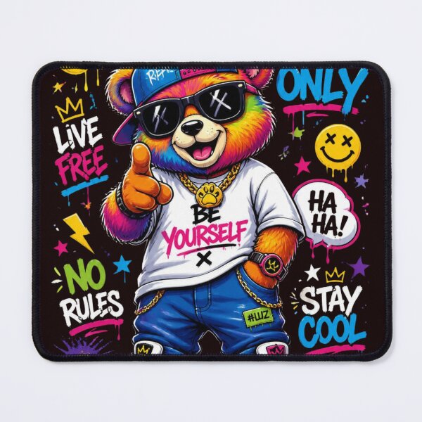 Item preview, Good Vibes Only Hip Hop Rainbow Teddy Bear Be Yourself designed and sold by AgnesB77.