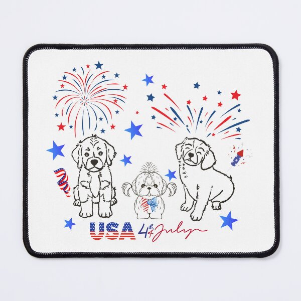 Item preview, Cute Patriotic Dogs, 4th of July, USA, Fireworks designed and sold by poonzapoon.