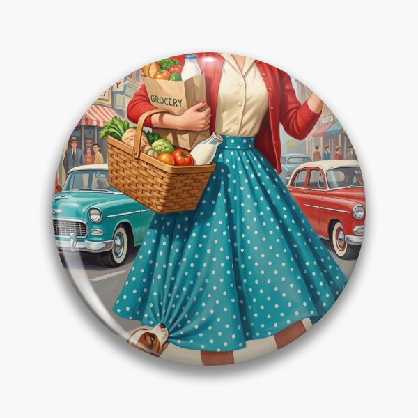 Item preview, Vintage 1950s Retro Woman with Puppy Illustration designed and sold by Vincent-68.