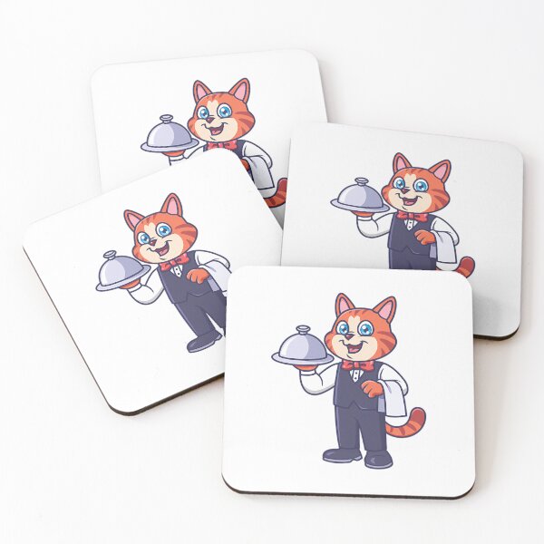 Item preview, Cat Waiter Cartoon designed and sold by FuadSyCute.