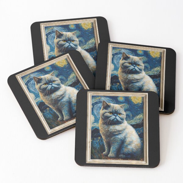 Item preview, Mens Exotic Shorthair Cat Van Gogh's Starry Night Cat Lover Cat designed and sold by Littermin.
