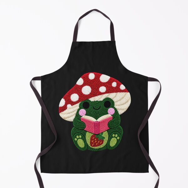 Item preview, Cute Reading Frog Strawberry Mushroom Kawaii Tufted Rug Art designed and sold by ColorSplash123.