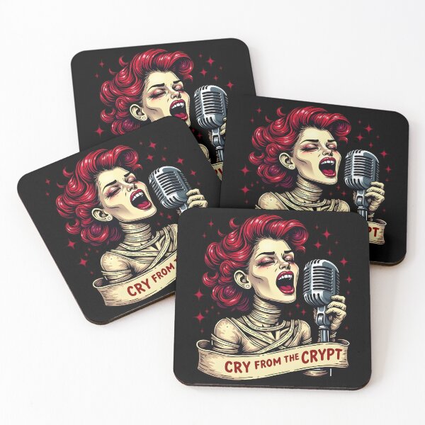 Item preview, Cry From The Crypt - Vintage Psychobilly Mummy Bride Tattoo Art designed and sold by Hans-Design.