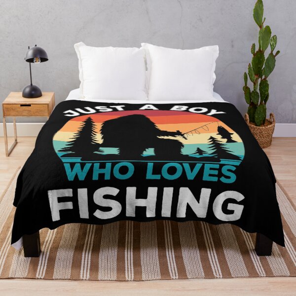 Item preview, Just Boy Who Loves Fishing Funny Fisherman Bigfoot Fish designed and sold by SecretDicer.